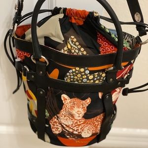 Salvatore Ferragamo Animal Print Bag w Scarf NEW